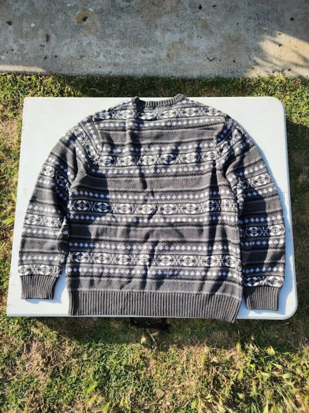 Dockers Men's Patterned Holiday Crewneck Sweater Size Men's XL Extra Large Charc